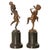 Pair Antique French Bronze Marble Putti Dancing Musicians Statues Sculpture 1860 For Sale - Image 4 of 13