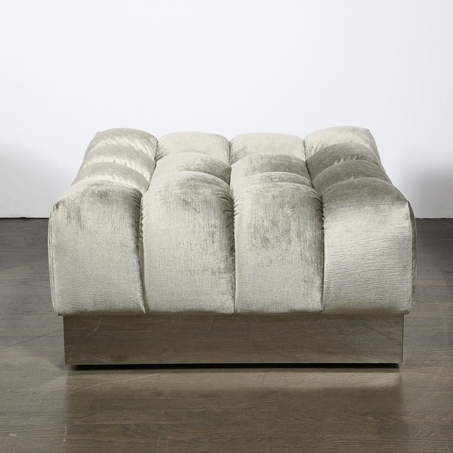 Mid-Century Harvey Probber 4-Piece Deep Tufted Modular Sofa in Platinum Velvet For Sale - Image 9 of 17