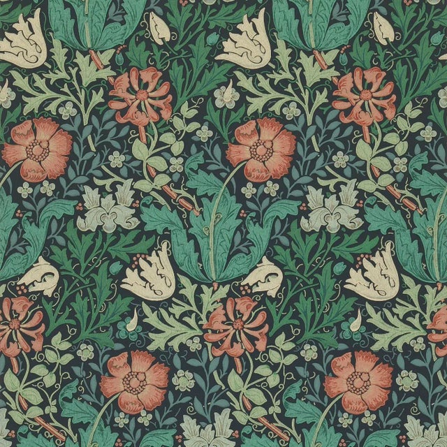 Morris & Co Willow Boughs Wallpaper in Indigo/Artichoke - a Sample For Sale