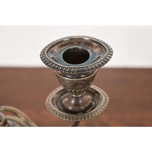 Metal Tiffany & Co. Antique Victorian Silverplate Two-Arm Candelabras, Pair For Sale - Image 7 of 15