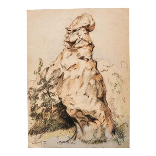 M. Juan, Rock, 1980, Pencil and Pastel Drawing For Sale