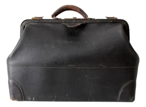 Antique Black Leather Doctor's Bag
