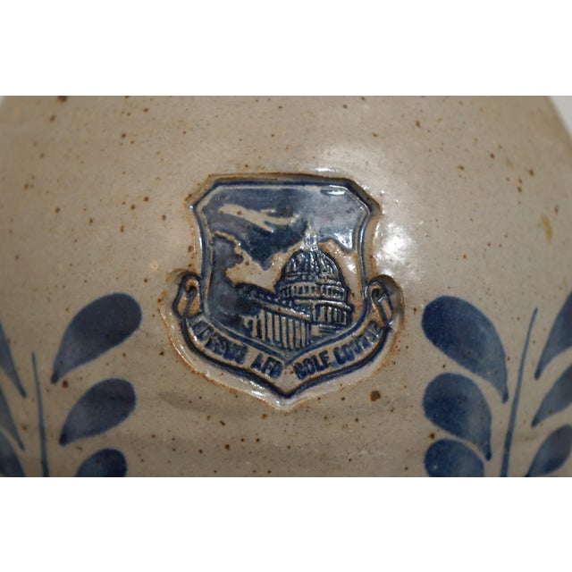 Swank Stoneware Decorated Handled Pitcher For Sale - Image 9 of 12