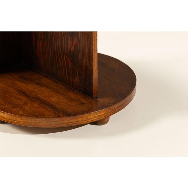 Brown Amsterdam School Side Table in Palisander and Burl Veneer, the Netherlands, 1920s For Sale - Image 8 of 13