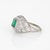 Vintage Art Deco Diamond Emerald Ring Sz 5 Platinum Fine Jewelry 1920s For Sale - Image 4 of 6
