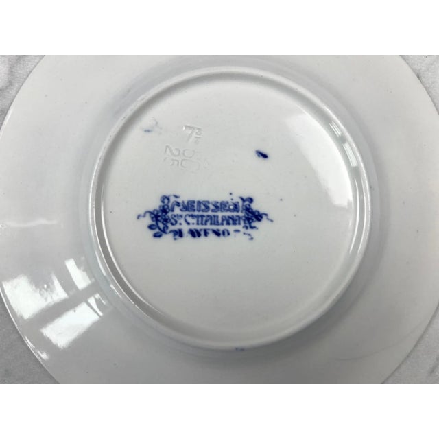 Set of 6 Vintage Laveno Blue Onion Plates, Sci Italy Earthenware (21cm) For Sale - Image 11 of 18