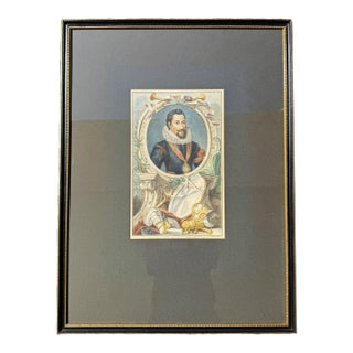 1741 Hand Colored Engraving of Robert Carr, Earl of Summerset by Jacobus Houbraken For Sale