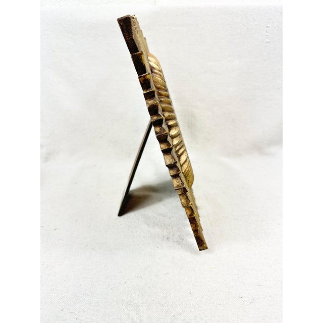 Late 20th Century Wynne Home Hollywood Regency Style Gold Gilded Sunburst Picture Frame - 6x6 For Sale - Image 5 of 6