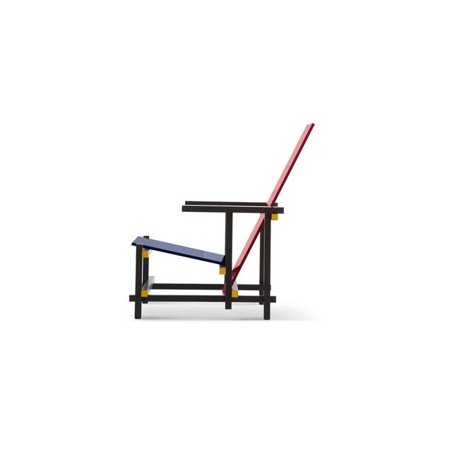 Red and Blue Armchair by Gerrit Thomas Rietveld for Cassina For Sale - Image 3 of 10