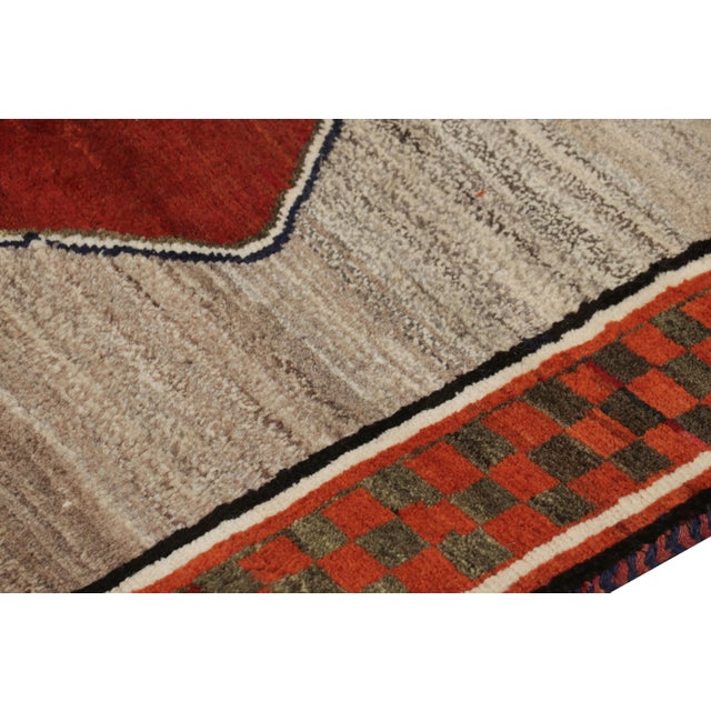Vintage Gabbeh Persian Rug, Red and Black With Diamond Medallions - Rug & Kilim For Sale In New York - Image 6 of 8