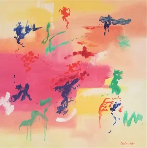 "Acrobat" Abstract Oil Painting by Christine Frisbee 24 X 24