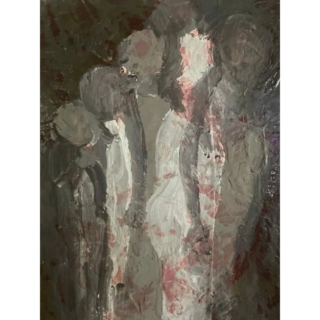 Abstract Figurative Painting by Artist Christopher Shoemaker, 18" X 13" For Sale