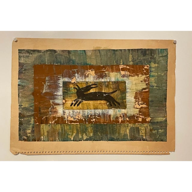 Michail Grobman, Post Soviet Avant Garde Russian Israeli Gouache Collage Painting Grobman, 1964 For Sale - Image 4 of 10