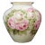 Rose Bouquet Hand-Painted Large Milk Glass Vase, Circa Late 20th Century For Sale