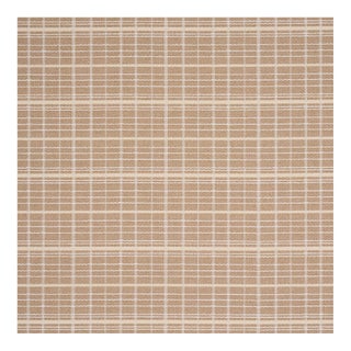 Schumacher Merrick Performance Plaid Fabric In Beige For Sale