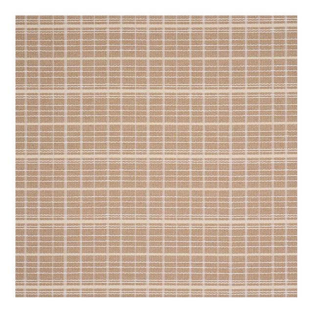 Schumacher Merrick Performance Plaid Fabric In Beige For Sale