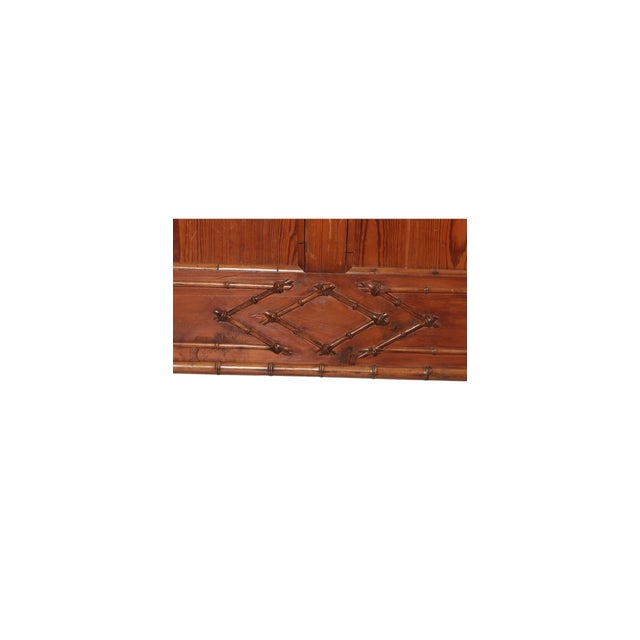 Antique Hollywood Regency King Size Faux Bamboo Cherry Bed For Sale In New York - Image 6 of 9