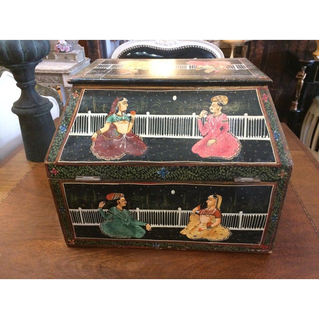 Magical Antique Indian Large Odd Shaped HandPainted Treasure Box Chairish