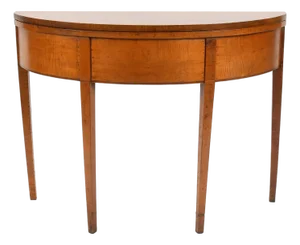 19thc Demilune / Card Table Made of Tiger Maple