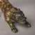 Chinese Antique Chinese Bronze Gold-Inlaid Mythical Beast (Wolf/Dog) Sculpture For Sale - Image 3 of 10