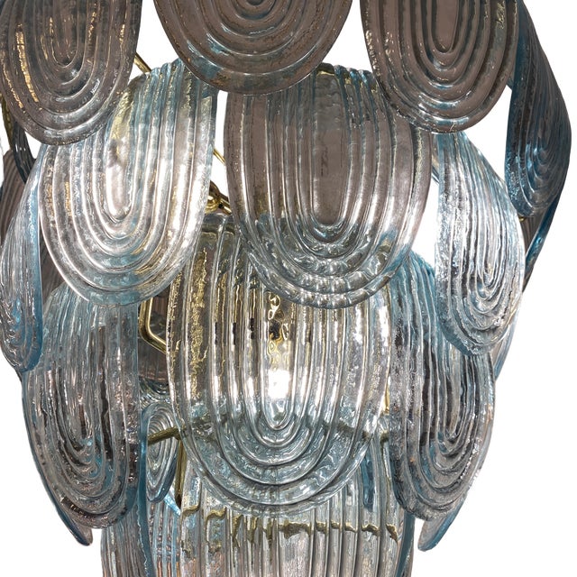 1930s Art Deco Blue 4-Tier Chandelier, 1930s For Sale - Image 5 of 6