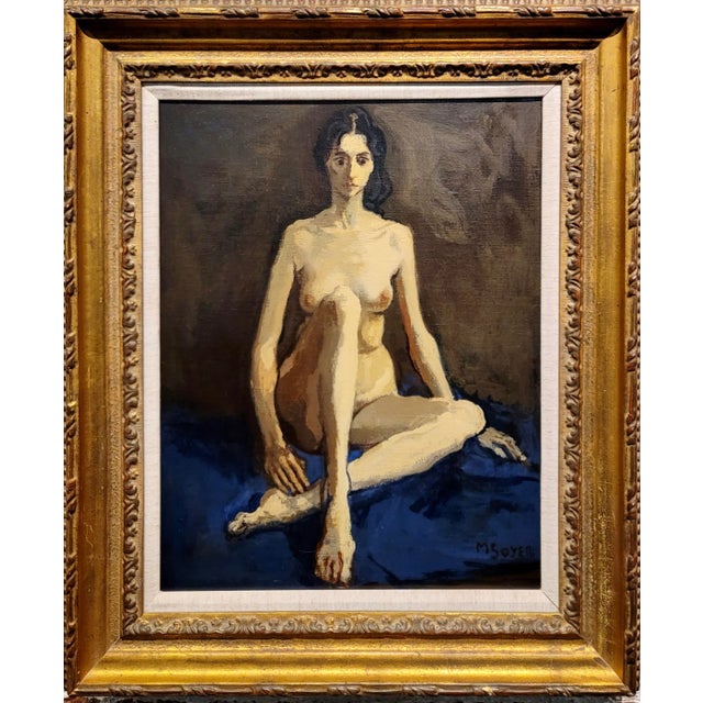 Moses Soyer - Model Seated Nude -Oil Painting For Sale - Image 11 of 11