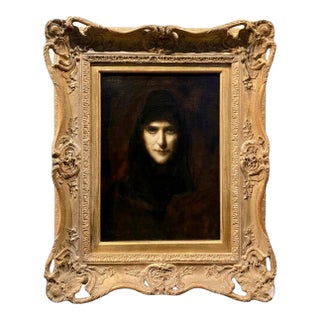 Jean-Jacques Henner - La Religieuse ( the Nun) -19th Century Oil Painting For Sale