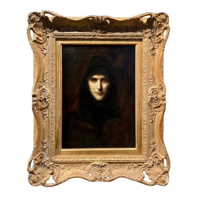 Jean-Jacques Henner - La Religieuse ( the Nun) -19th Century Oil Painting For Sale