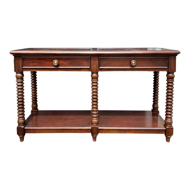 Lillian August Two-Tier Two Drawer Sofa Table For Sale