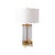 Port 68 Artemis Glass Cylinder and Hammered Metal Lamp with Gold Feet For Sale - Image 4 of 5