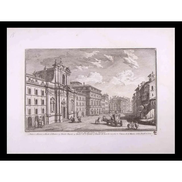 Chiesa dei SS. Celso e Giuliano is an original black and white etching of the Late 18th century realized by Giuseppe Vasi....