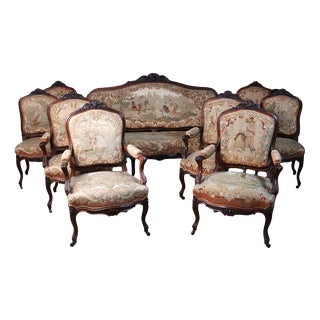 Napoleon III Living Room Set, Set of 10 For Sale