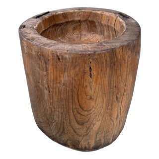 Japanese Wooden Usu Rice Mortar, 1920s For Sale