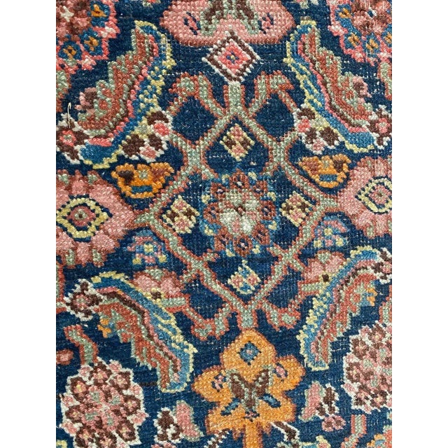 Antique Bijar Hand-Knotted Wool Runner For Sale - Image 10 of 18