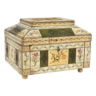 19th Century Carved and Etched Bone Box, Circa 1860 For Sale
