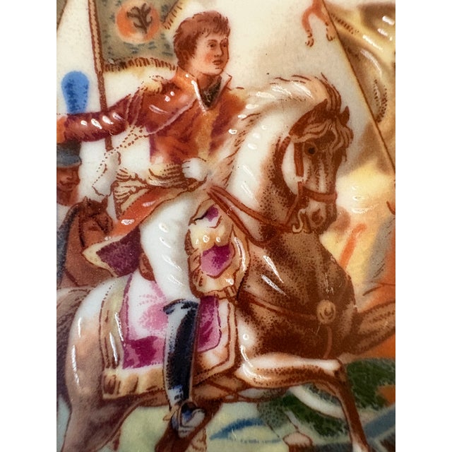Antique Pair of Oval Porcelain Plaques Depicting Napoleon in Battle For Sale - Image 11 of 12