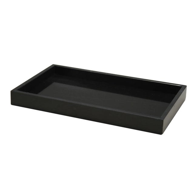 A Myrtus Collection Jet Black Marble Small Amenity Tray.
