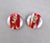 Metal Vintage 1970s Signed Crown Trifari Round Domed Clear, Red & White Striped Clip Earrings-2 Pieces For Sale - Image 7 of 7