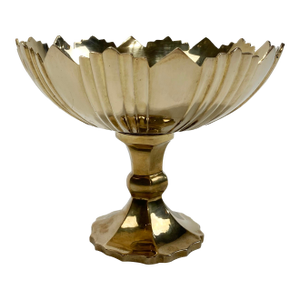 Vintage Art Deco Style Brass Compote Pedestal Bowl