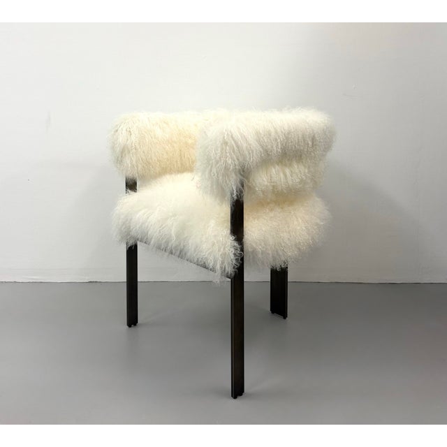 Late 20th Century Contemporary Mongolian Lamb Fur Armchair For Sale - Image 4 of 5
