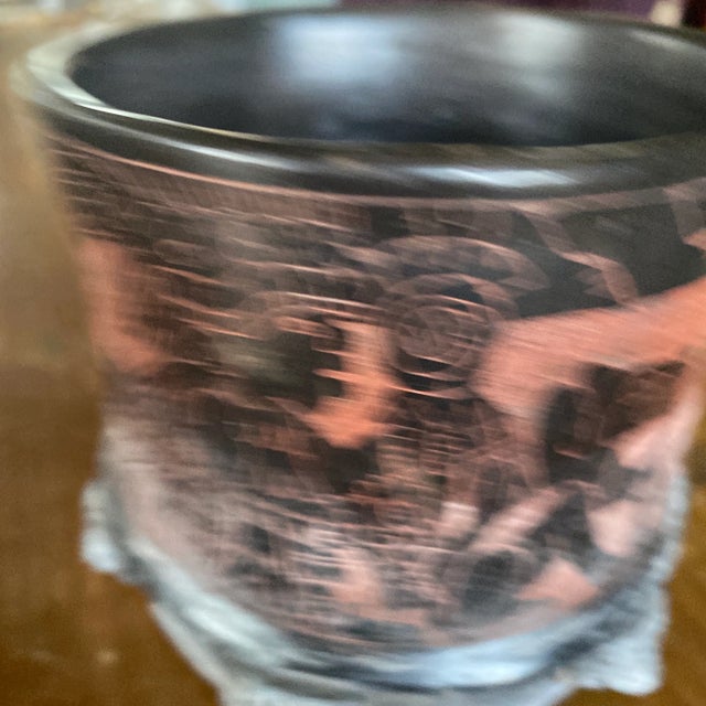 Vintage Aztec Pottery Planter For Sale - Image 4 of 6