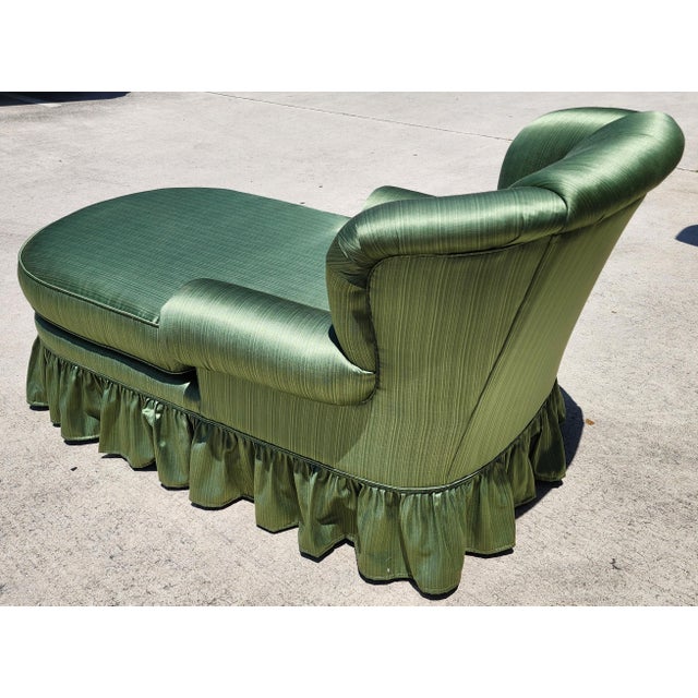 1970s Vintage Chaise English Wingback Style For Sale - Image 5 of 10