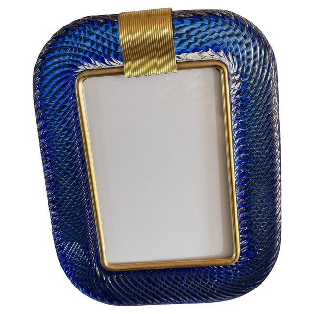 Sapphire Blue Murano Glass Frame, 2000s For Sale - Image 17 of 17