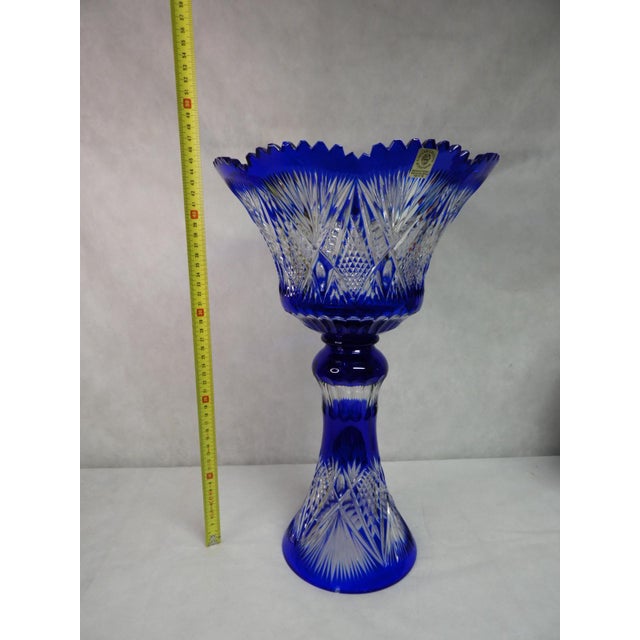 1970s Hand-Carved Bohemian Crystal Vase, 1970s For Sale - Image 5 of 8
