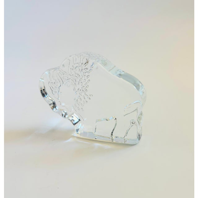 Glass Dansk Crystal Zoo Series Buffalo For Sale - Image 7 of 9