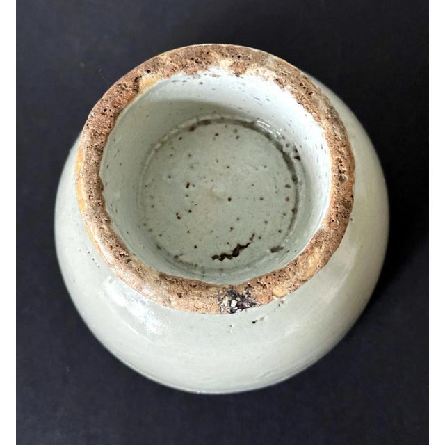 Asian Small Korean White Ceramic Stem Bowl Joseon Dynasty For Sale - Image 3 of 12