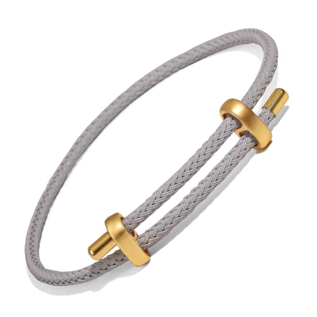 Contemporary Grey Glow Adjustable Gold Rope Bracelet For Sale - Image 3 of 9