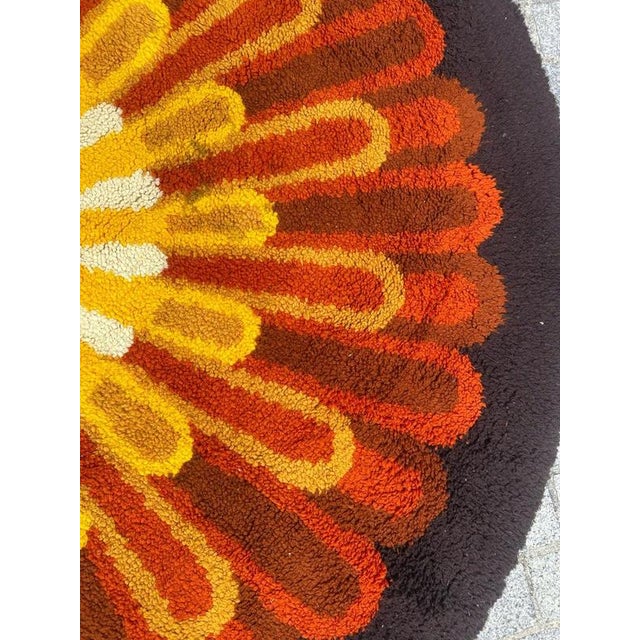 Vintage French Hand-Knotted Cogolin Round Rug, 1960s For Sale - Image 13 of 18
