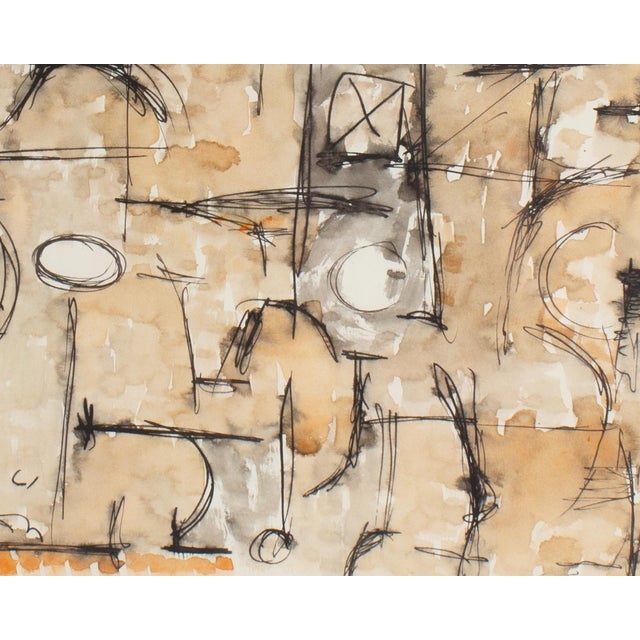 1960s 1961 Abstract Watercolor Painting by Harry Hilson For Sale - Image 5 of 7