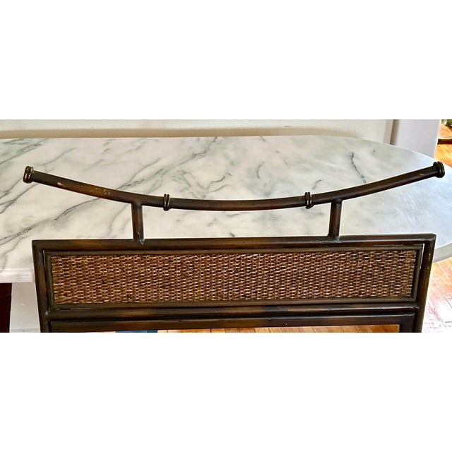 Late 20th Century 1980s Mid-Century Ming Style Chinoiserie Metal Faux Bamboo Wall Mirror For Sale - Image 5 of 6